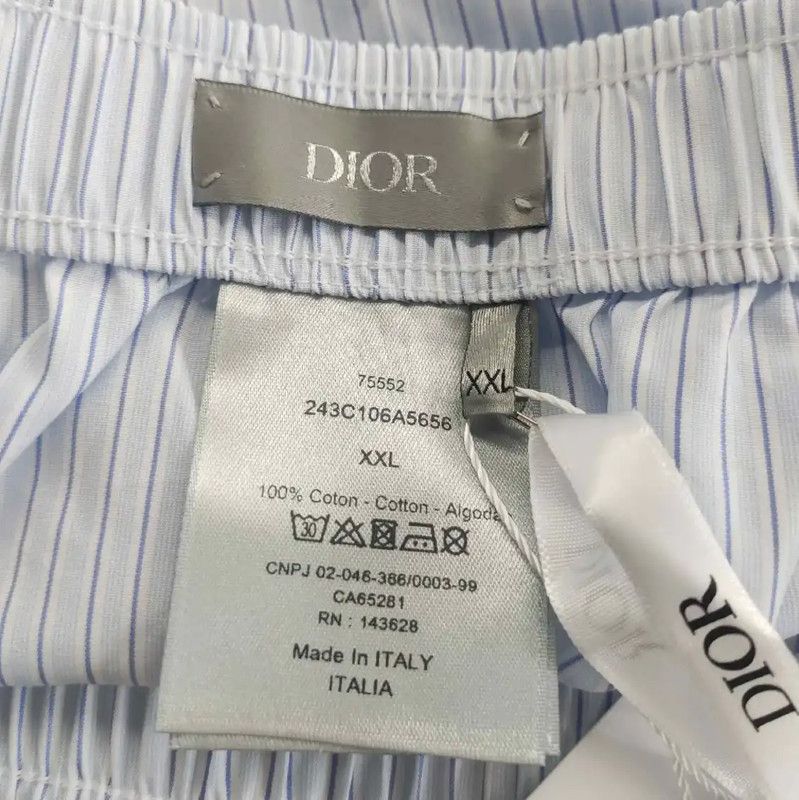 Dior Dior Summer Light Blue Cotton Striped Shorts 0089 Size 32" / US 10 / IT 46 - 4 Thumbnail