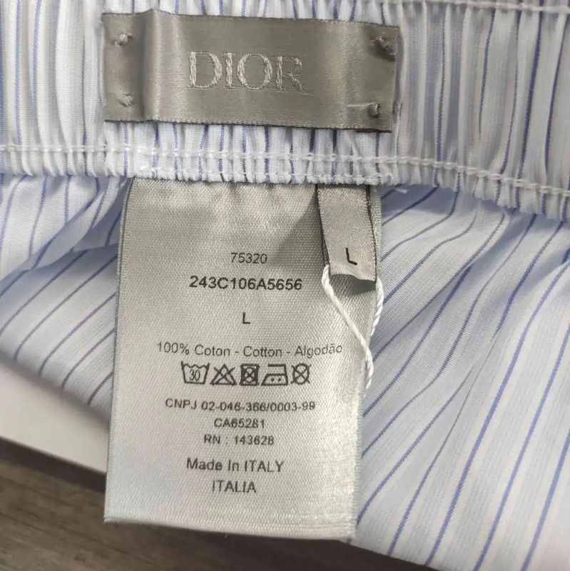 Dior Dior Summer Light Blue Striped Women's Shorts 0089 Size 34" / US 12 / IT 48 - 3 Thumbnail