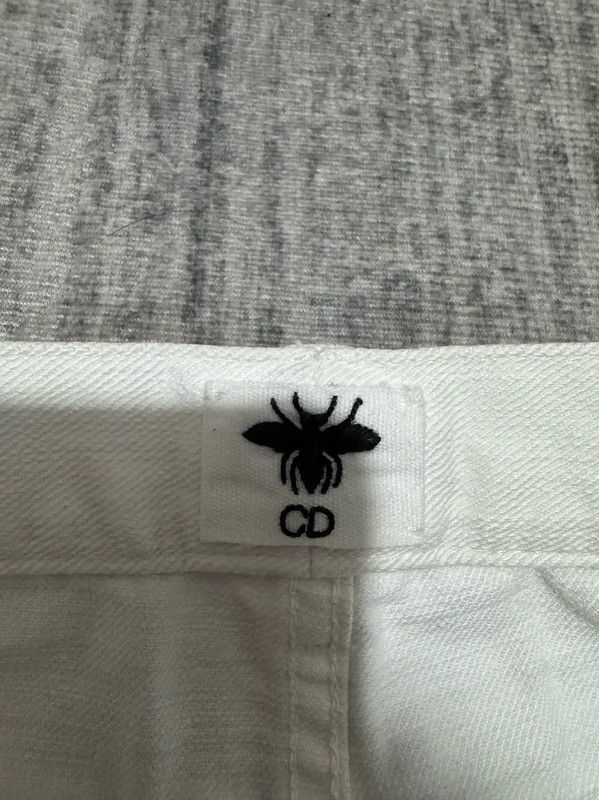 Dior Dior White Cotton Embroidered Casual Pants 0089 Size 23" - 3 Thumbnail