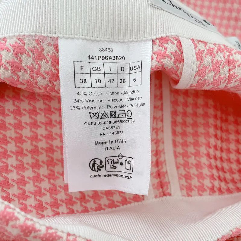 Dior Dior Pink Cotton Checkered Trousers for Women 0089 Size 26" / US 2 / IT 38 - 7 Thumbnail
