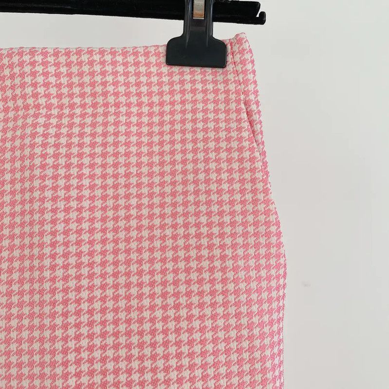 Dior Dior Pink Cotton Checkered Trousers for Women 0089 Size 26" / US 2 / IT 38 - 3 Thumbnail