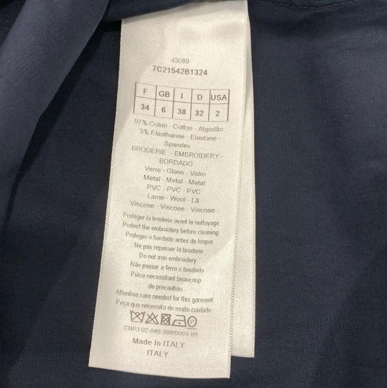 Dior Dior Blue Cotton Dress for Women 0089 Size XXS / US 00 / IT 34 - 6 Thumbnail