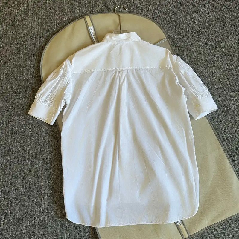 Dior Dior White Cotton Logo Floral Short Sleeve Shirt 0089 Size L / US 10 / IT 46 - 3 Thumbnail