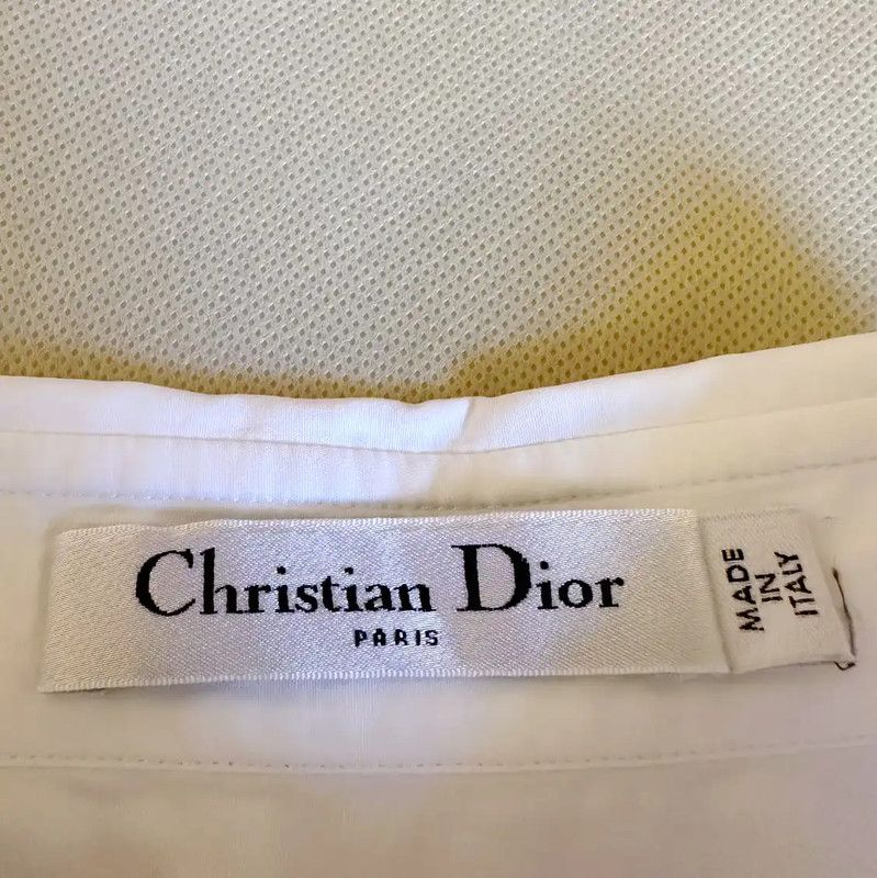 Dior Dior White Cotton Logo Floral Short Sleeve Shirt 0089 Size L / US 10 / IT 46 - 7 Thumbnail