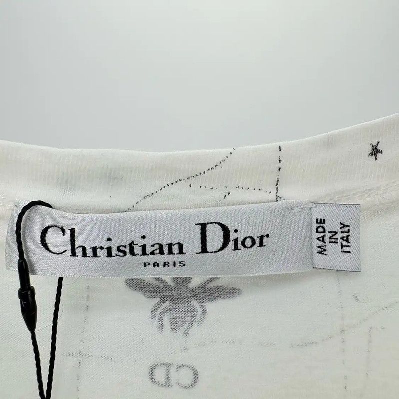 Dior Dior Women's White Graphic T-Shirt 0089 Size S / US 4 / IT 40 - 3 Thumbnail