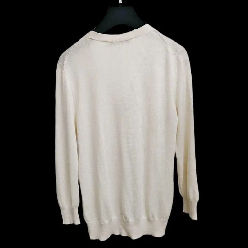 Dior Dior Women's Cream Wool Long Sleeve Knit Sweater 0089 Size S / US 4 / IT 40 - 7 Thumbnail