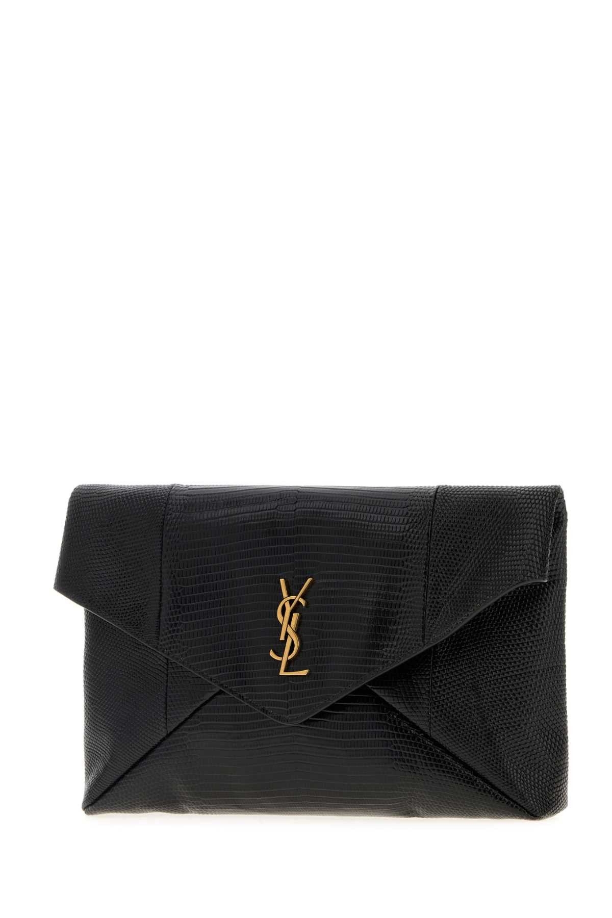 Saint Laurent Paris Black Leather Clutch Size ONE SIZE - 2 Thumbnail