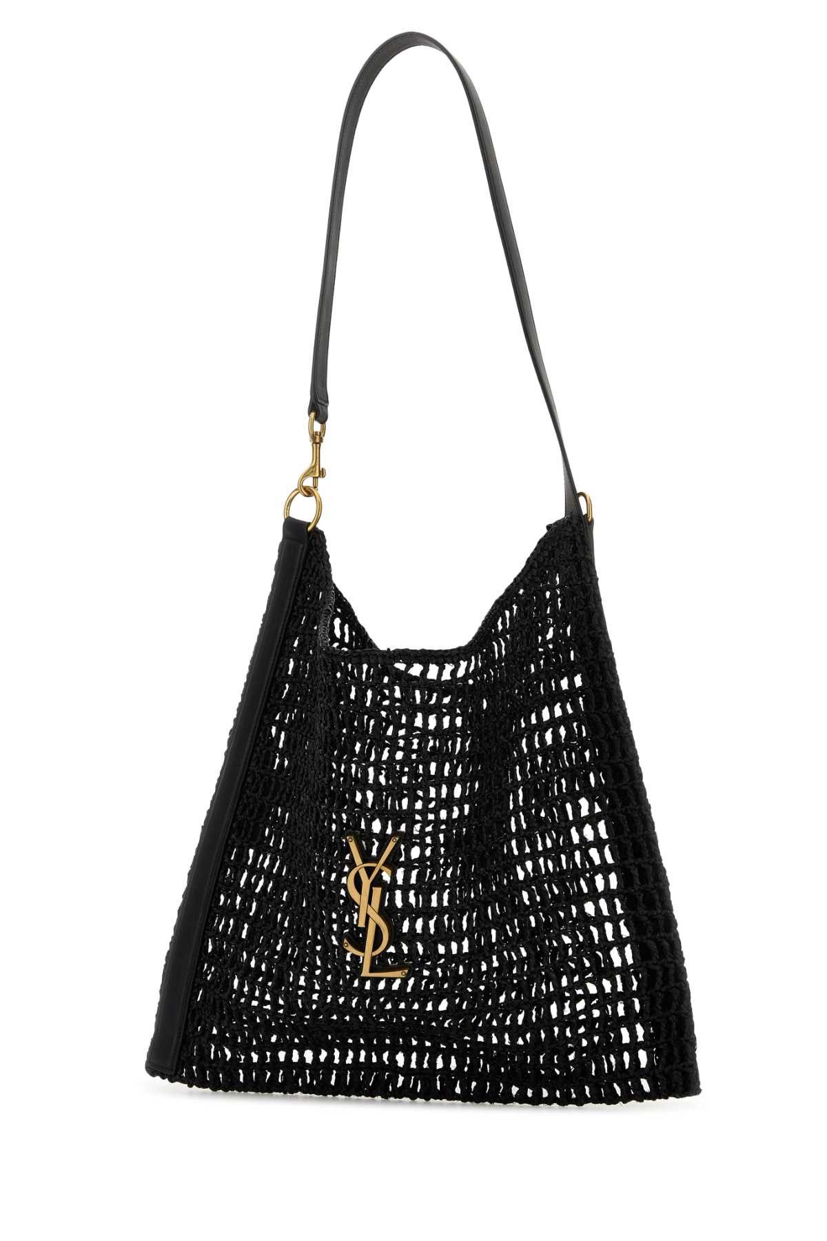 Saint Laurent Paris Black Raffia Shopping Bag Size ONE SIZE - 2 Thumbnail