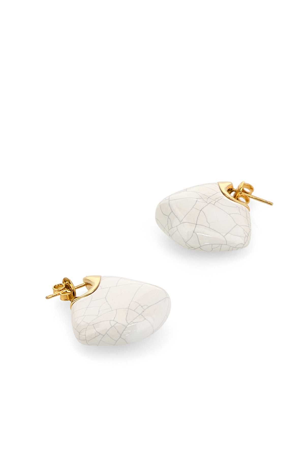 Bottega Veneta Ceramic And Silver Small Finn Earrings Size ONE SIZE - 2 Thumbnail