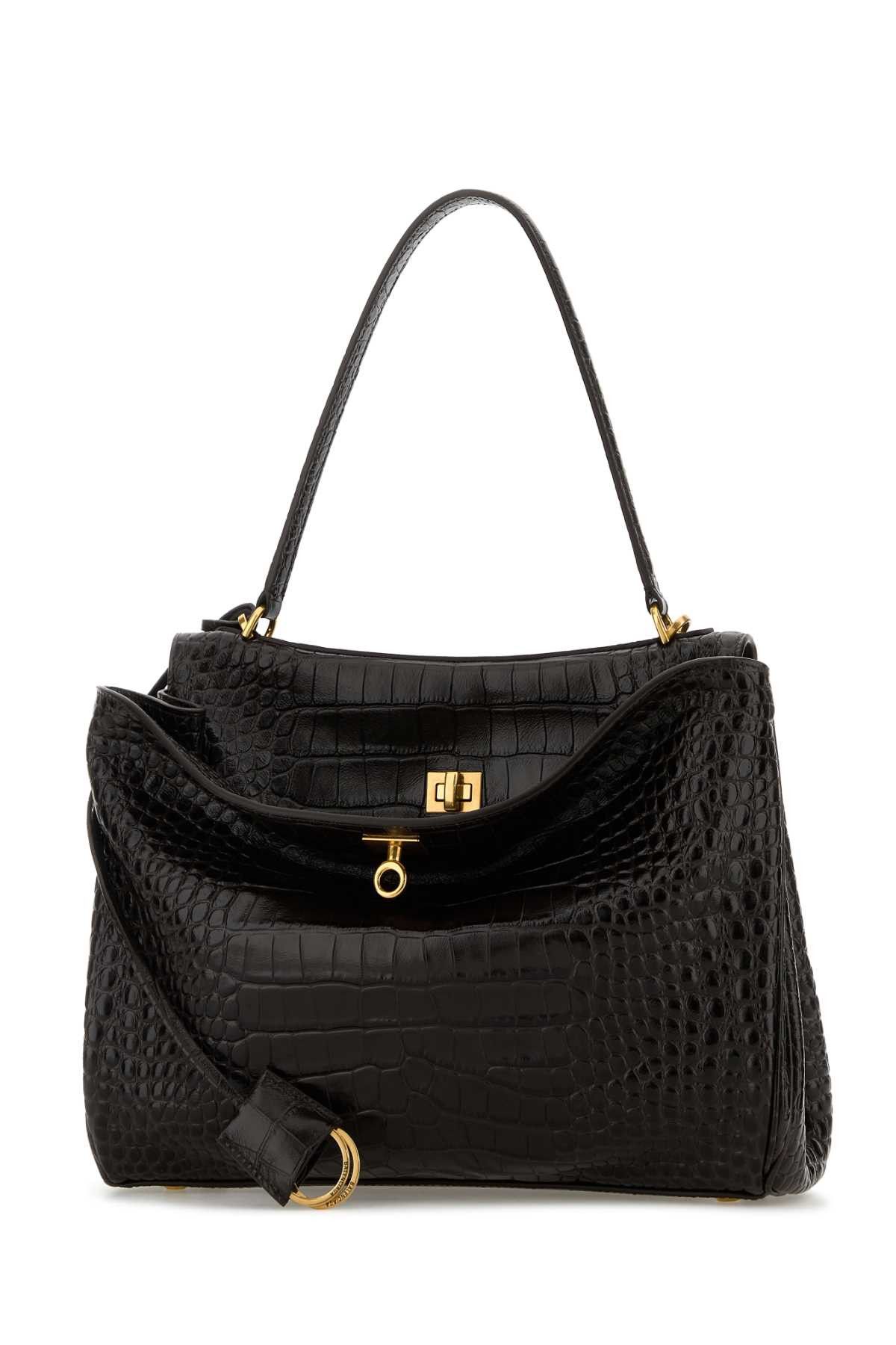 Balenciaga Dark Brown Leather Rodeo Handbag Size ONE SIZE - 2 Thumbnail