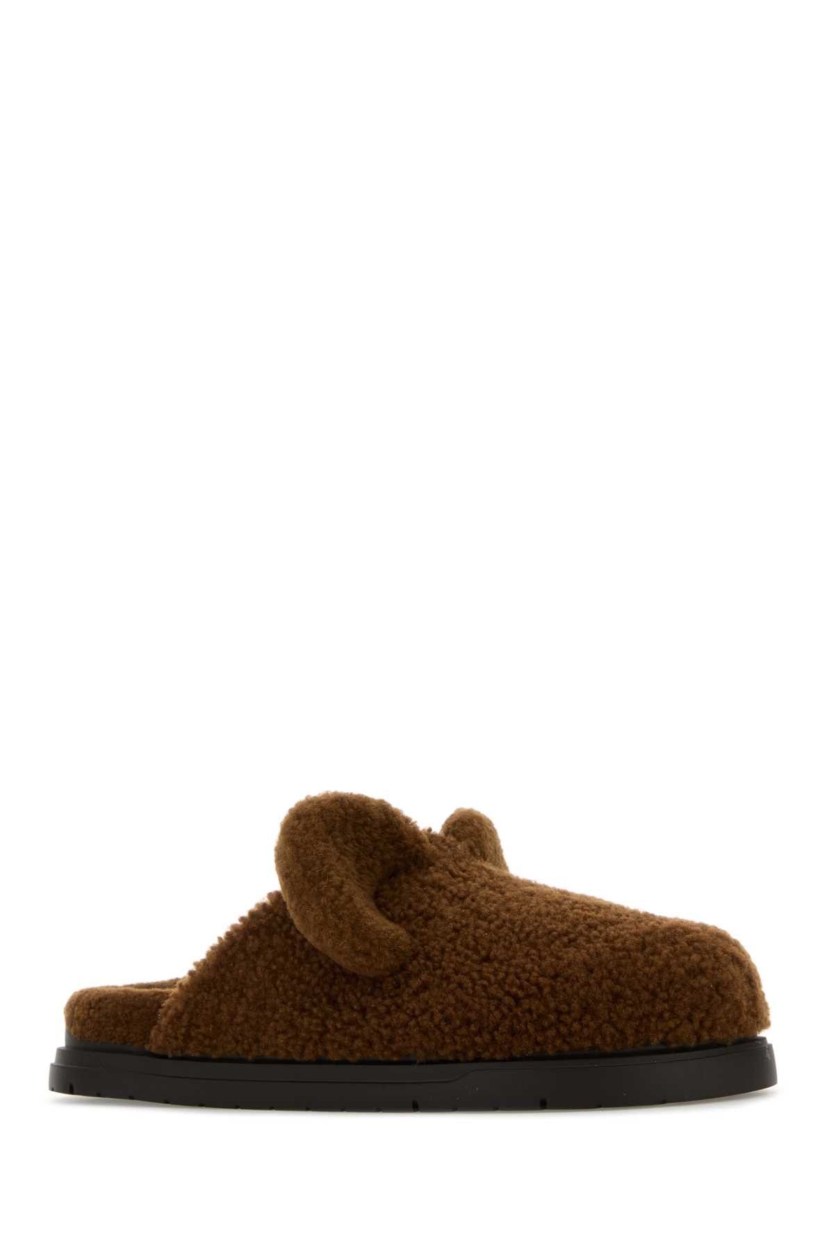 Fendi Brown Shearling Slippers Size US 10 / EU 43 - 2 Thumbnail