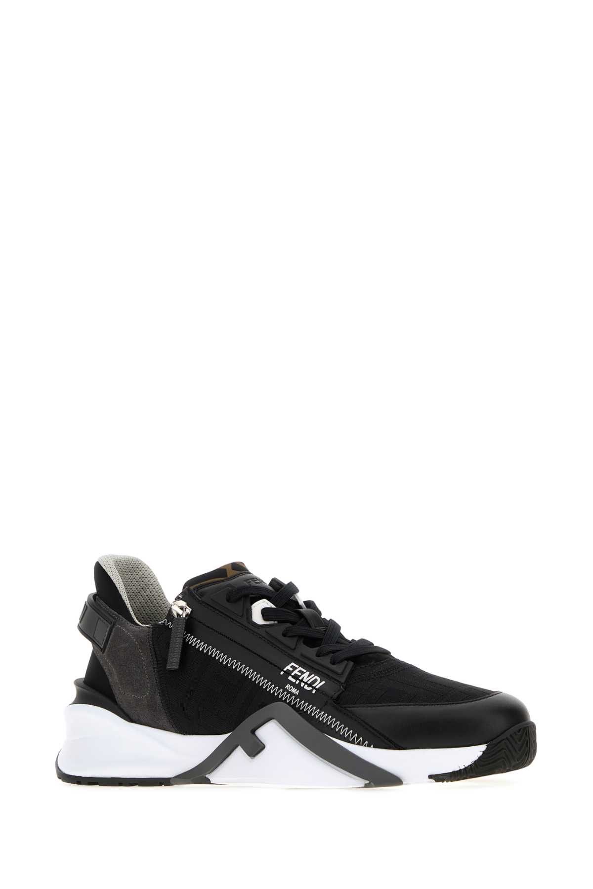 Fendi Black Jacquard Fendi Flow Sneakers Size US 8.5 / EU 41-42 - 2 Thumbnail