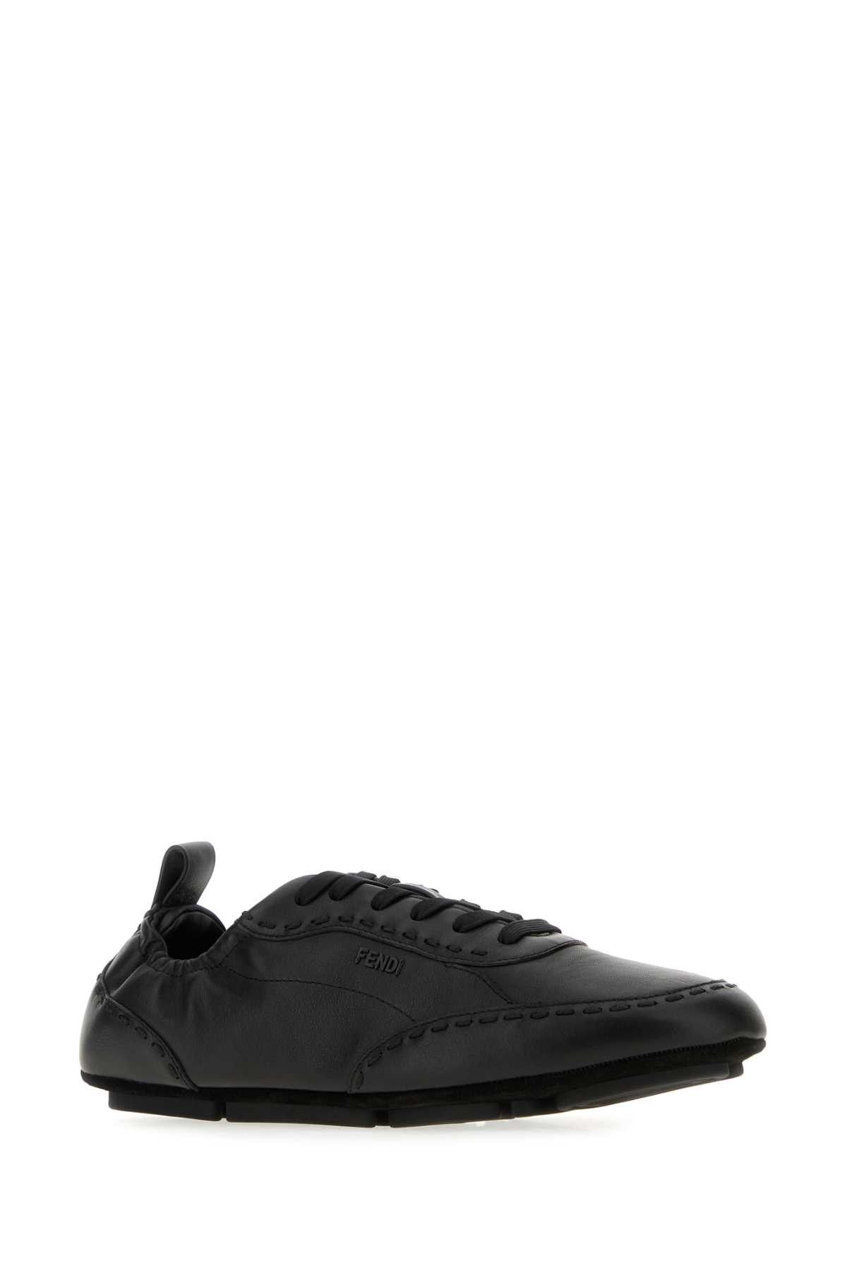 Fendi Black Leather Fendi Fit Sneakers Size US 8.5 / EU 41-42 - 2 Thumbnail