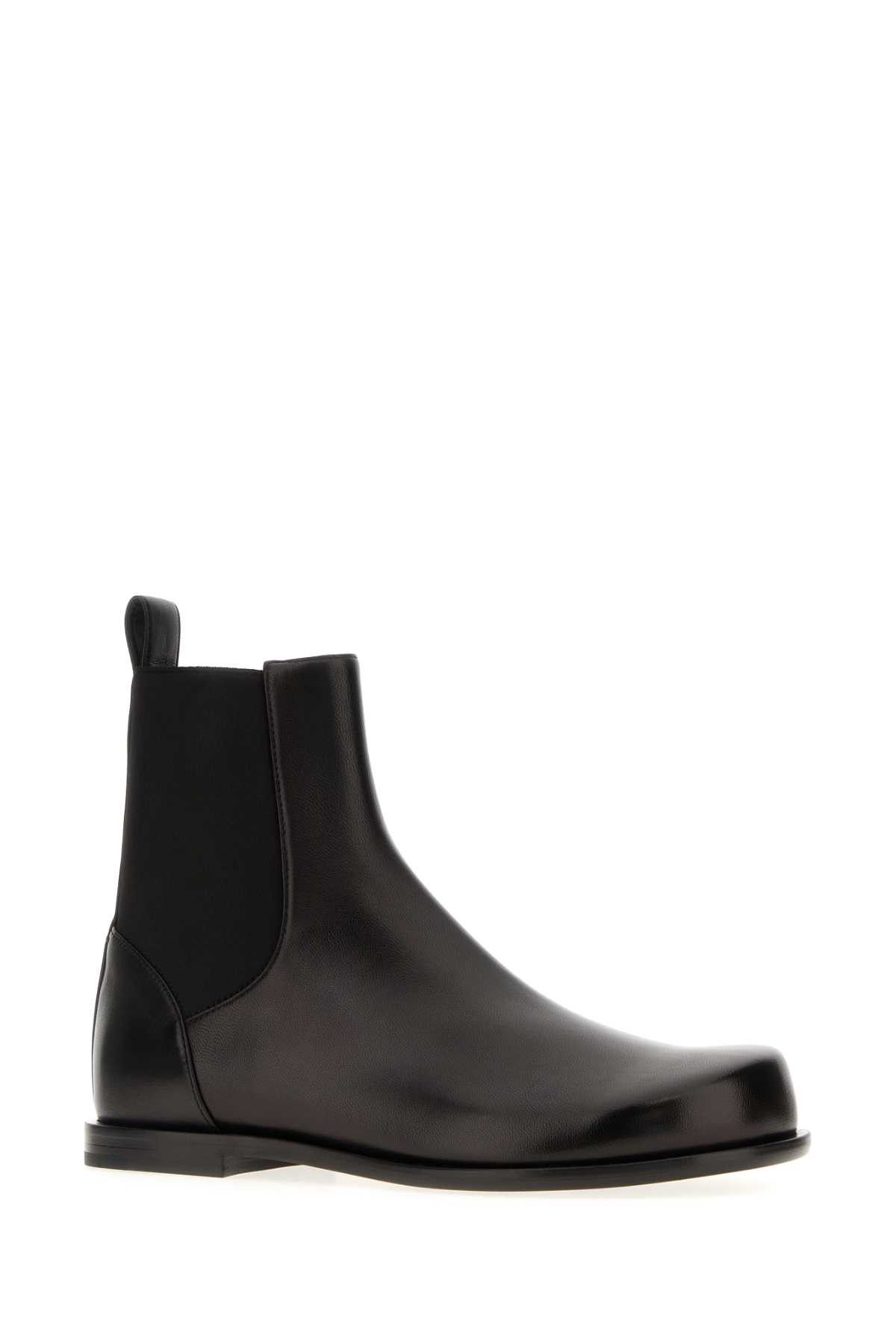 Fendi Black Nappa Leather Squared Ff Ankle Boots Size US 7 / EU 40 - 2 Thumbnail