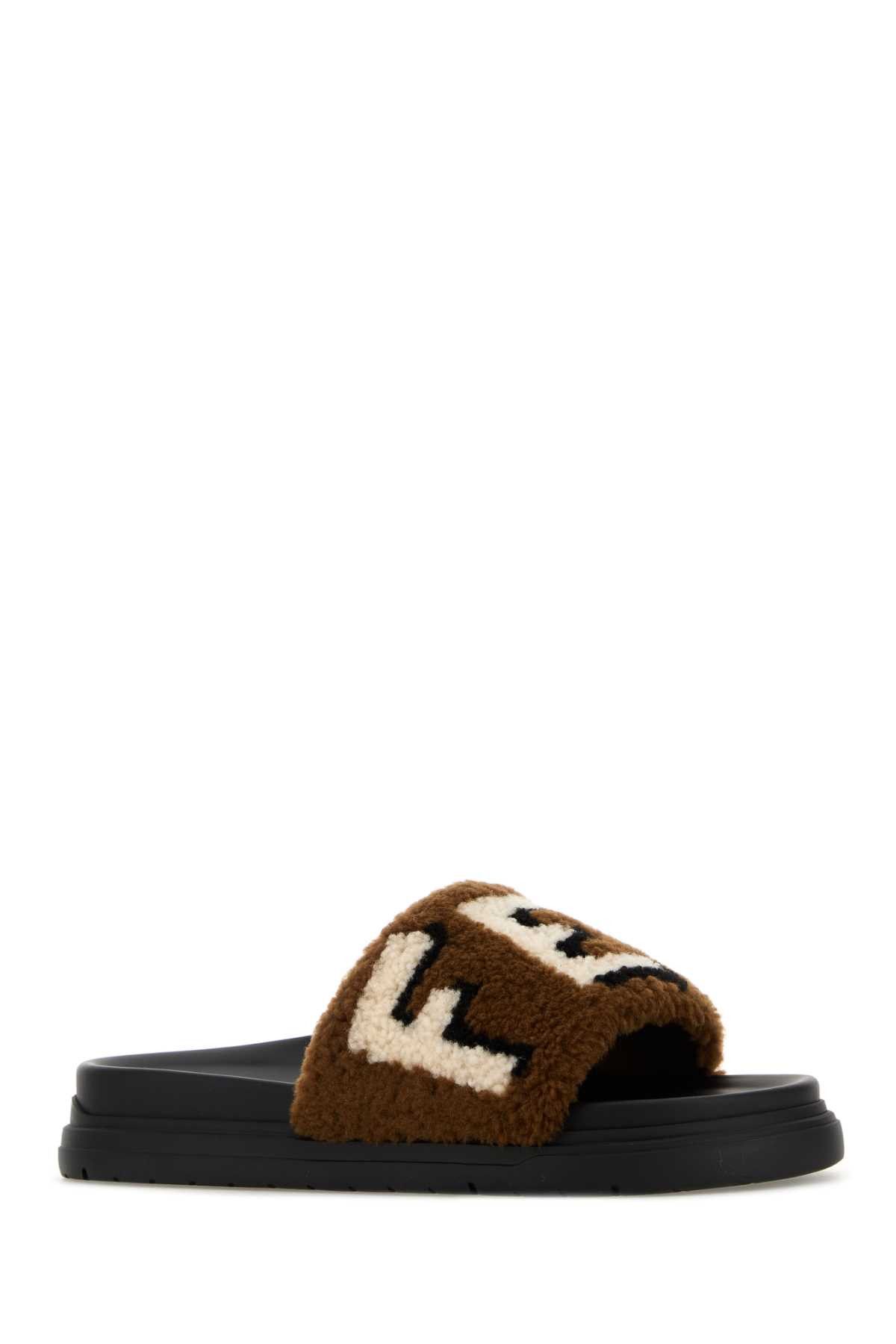 Fendi Multicolor Shearling Slippers Size US 11 / EU 44 - 2 Thumbnail