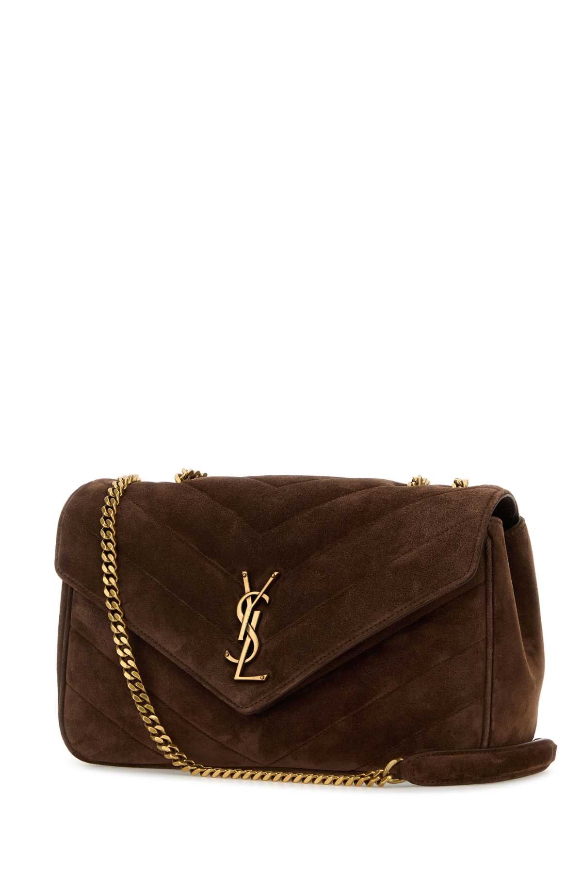 Saint Laurent Paris Brown Suede Medium Loulou Shoulder Bag Size ONE SIZE - 2 Thumbnail