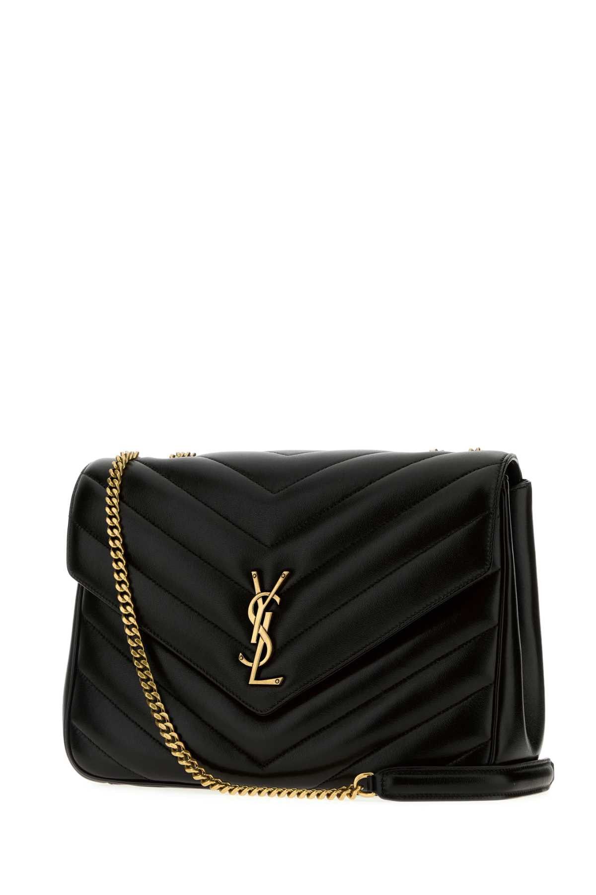 Saint Laurent Paris Black Leather Large Lou Lou Shoulder Bag Size ONE SIZE - 2 Thumbnail