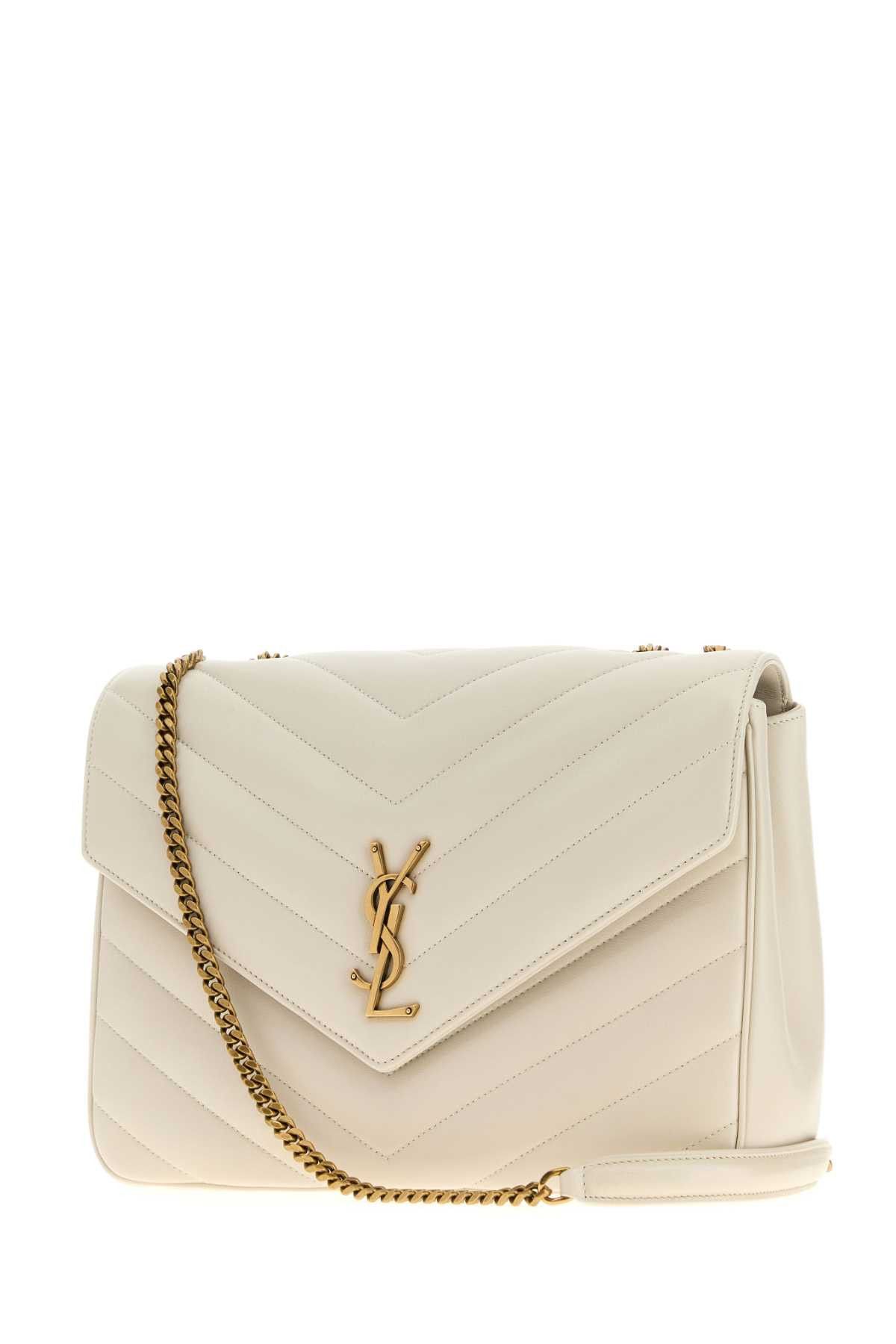Saint Laurent Paris Ivory Leather Large Lou Lou Shoulder Bag Size ONE SIZE - 2 Thumbnail