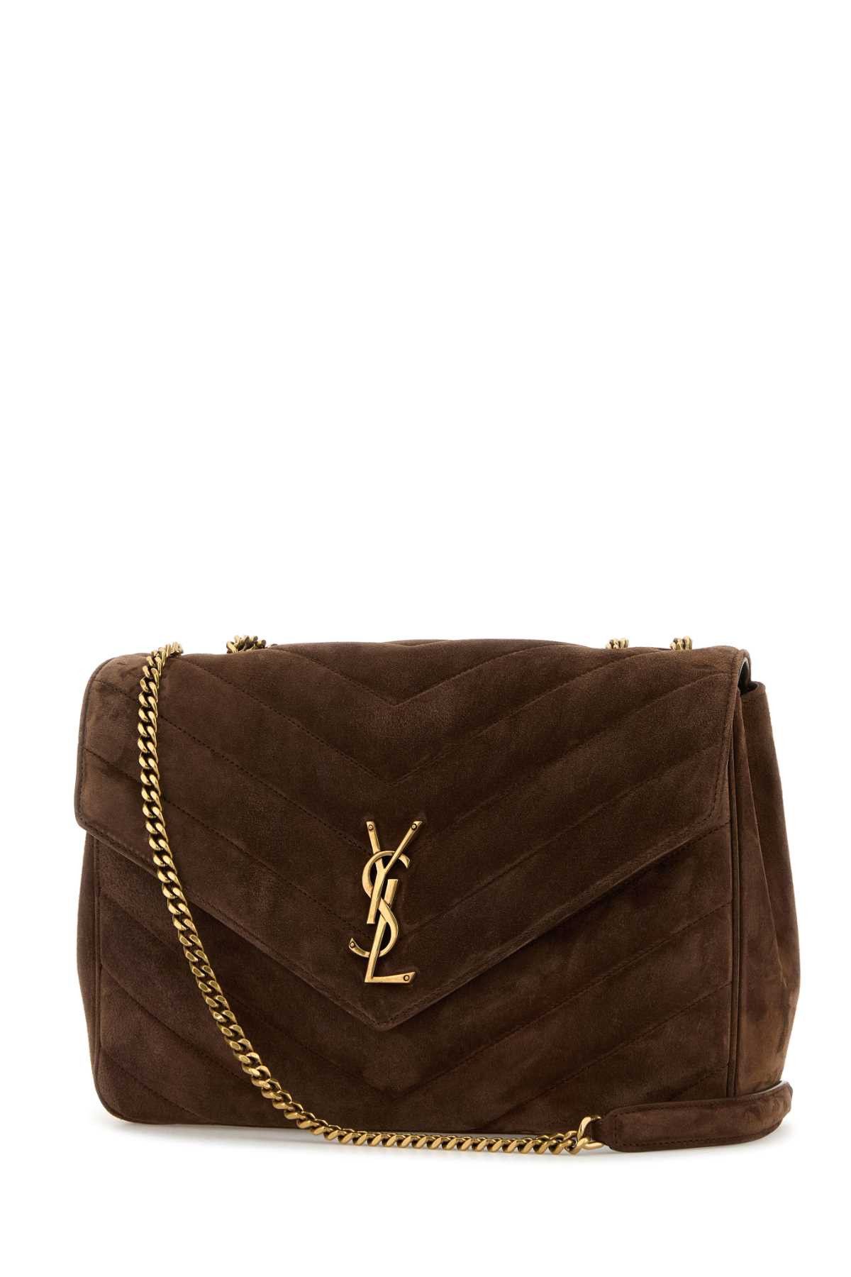 Saint Laurent Paris Brown Suede Large Lou Lou Shoulder Bag Size ONE SIZE - 2 Thumbnail