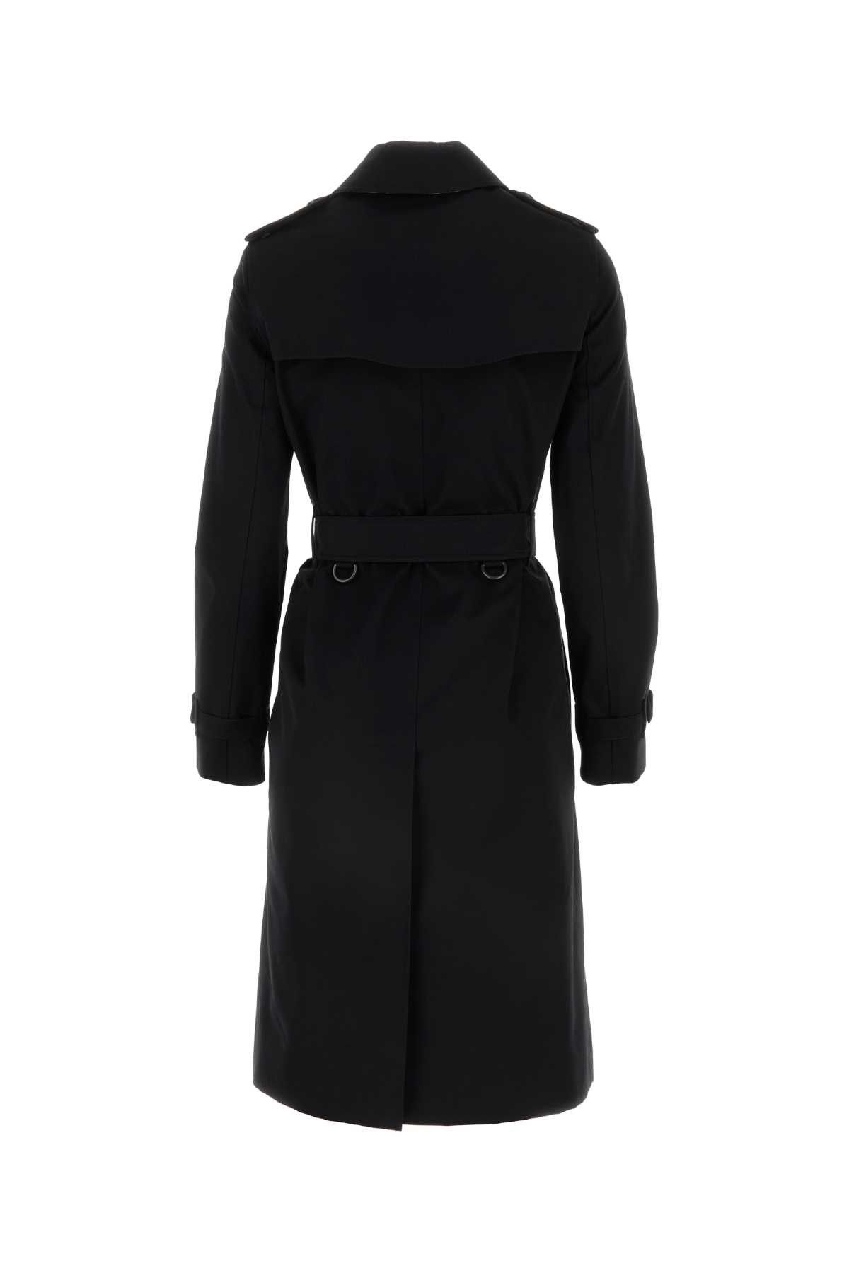 Burberry Black Gabardine Heritage Kensington Trench Coat Size XXS / US 00 / IT 34 - 2 Thumbnail