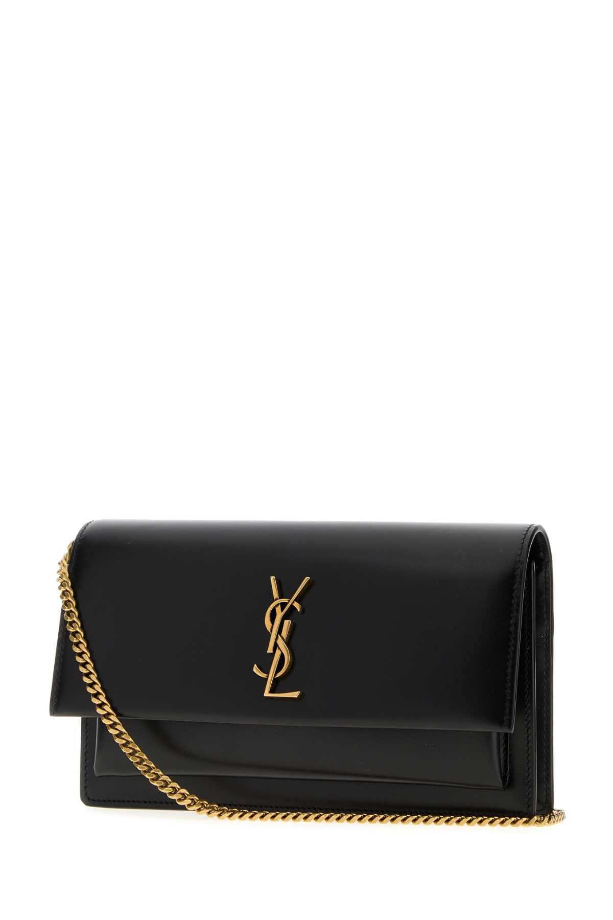 Saint Laurent Paris Black Leather Sunset Clutch Size ONE SIZE - 2 Thumbnail
