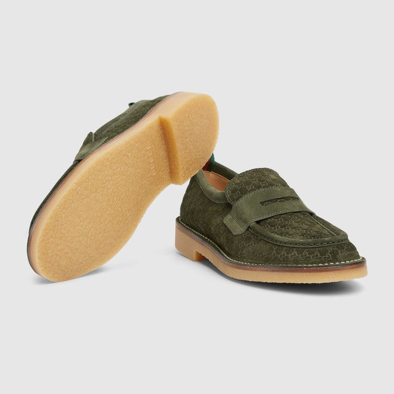 Gucci Gucci Web GG Suede Loafers SIZE 12 Size ONE SIZE - 4 Thumbnail