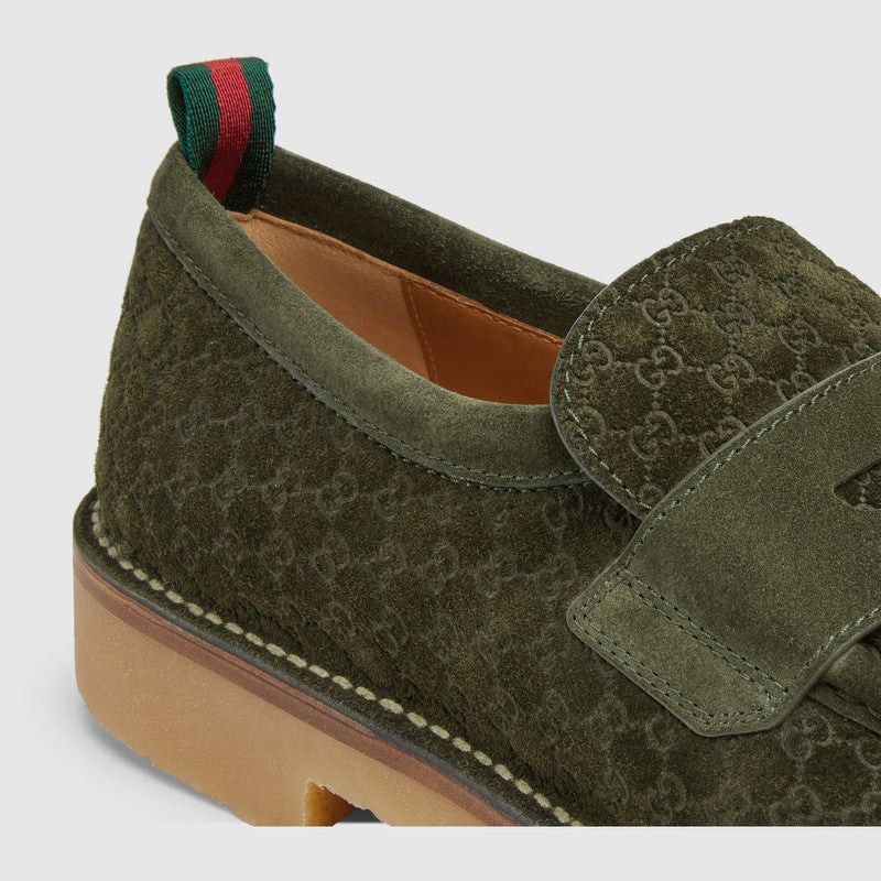 Gucci Gucci Web GG Suede Loafers SIZE 8.5 Size ONE SIZE - 3 Thumbnail