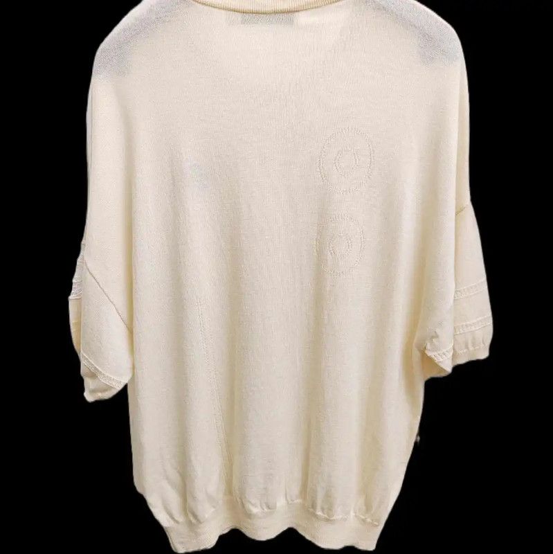 Dior Dior Spring Beige Wool Short Sleeve Top 0089 Size M / US 6-8 / IT 42-44 - 2 Thumbnail