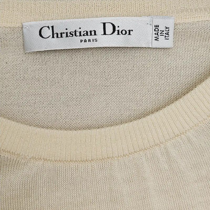 Dior Dior Spring Beige Wool Short Sleeve Top 0089 Size M / US 6-8 / IT 42-44 - 4 Thumbnail