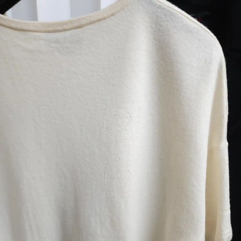 Dior Dior Cream Wool Short Sleeve Sweater 0089 Size S / US 4 / IT 40 - 3 Thumbnail