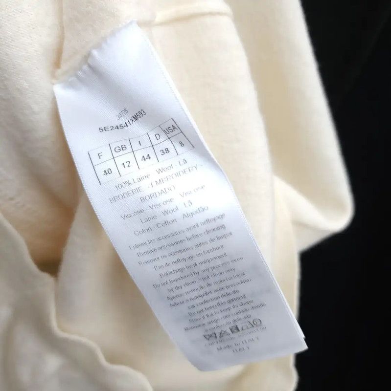 Dior Dior Cream Wool Short Sleeve Sweater 0089 Size S / US 4 / IT 40 - 4 Thumbnail
