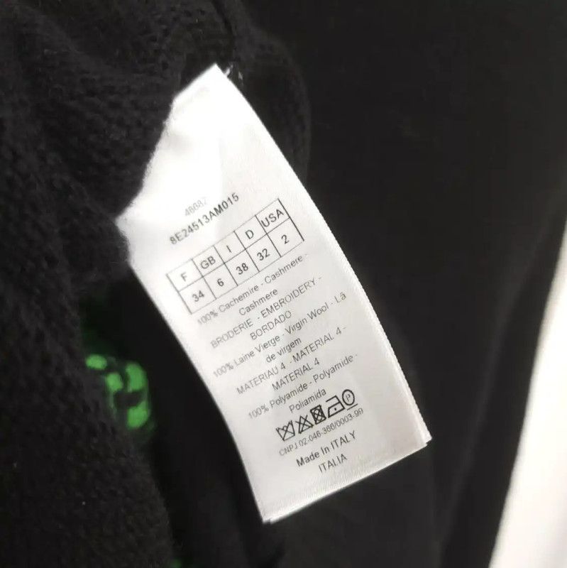 Dior Dior Black Cashmere Embroidered Long Sleeve Sweater 0089 Size XS / US 0-2 / IT 36-38 - 3 Thumbnail