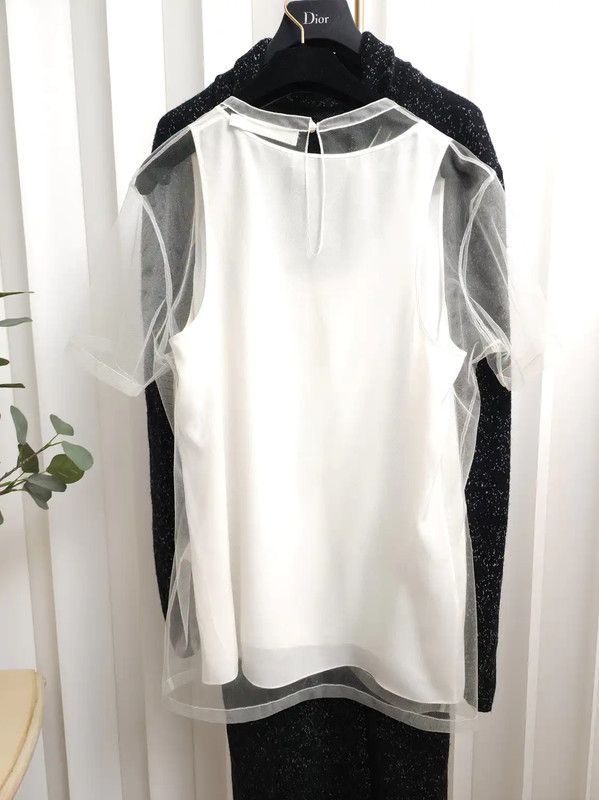 Dior Dior Women's Short Sleeve Silk T-Shirt 0089 Size S / US 4 / IT 40 - 5 Thumbnail
