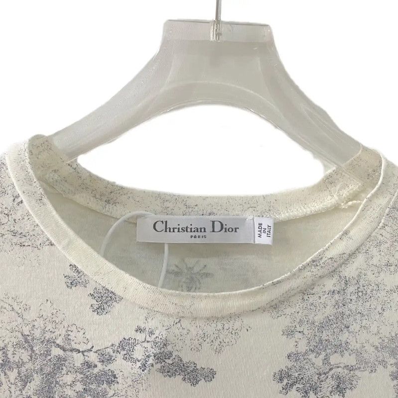 Dior Dior Women's White Cotton T-Shirt 0089 Size S / US 4 / IT 40 - 3 Thumbnail