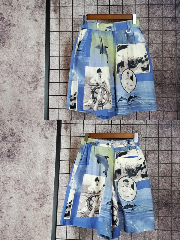 Dior Dior Casual Blue Linen Blend Summer Shorts 0089 Size 23" - 2 Thumbnail