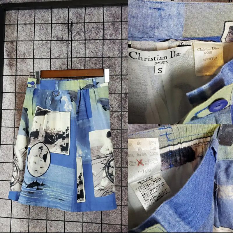 Dior Dior Casual Blue Linen Blend Summer Shorts 0089 Size 23" - 5 Thumbnail