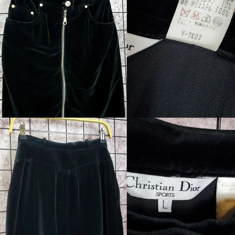 Dior Black Cotton Blend Midi Skirt 0089