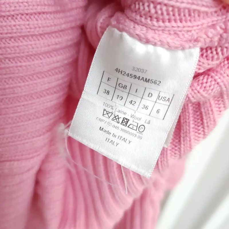 Dior Dior Pink Wool Long Sleeve Knit Top 0089 Size S / US 4 / IT 40 - 5 Thumbnail
