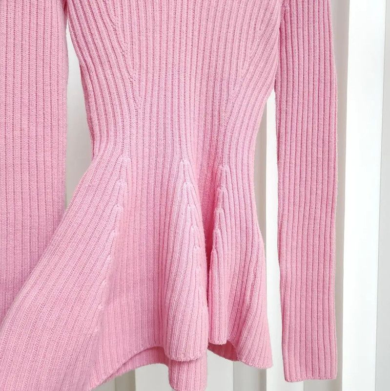 Dior Dior Pink Wool Long Sleeve Knit Top 0089 Size S / US 4 / IT 40 - 4 Thumbnail