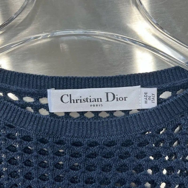 Dior Dior Women's Navy Cropped Top with Fringe 0089 Size XS / US 0-2 / IT 36-38 - 3 Thumbnail