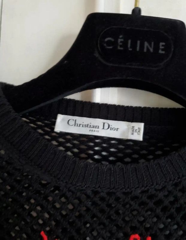 Dior Dior Black Cotton Embroidered Long Sleeve Top 0089 Size XS / US 0-2 / IT 36-38 - 3 Thumbnail