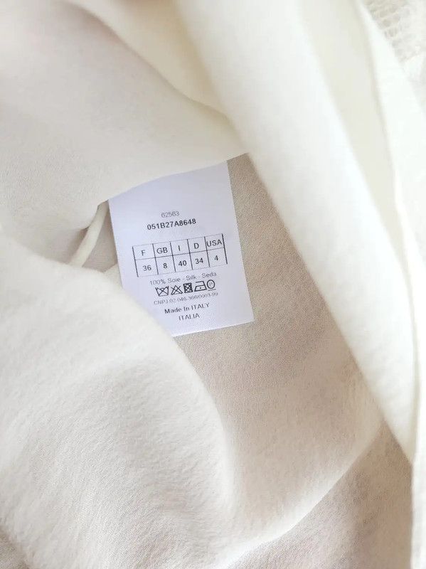 Dior Dior Sheer White Long Sleeve Cropped Shirt 0089 Size XS / US 0-2 / IT 36-38 - 4 Thumbnail