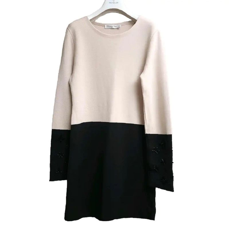 Dior Dior Color Block Long Sleeve Dress for Women 0089 Size M / US 6-8 / IT 42-44 - 2 Thumbnail