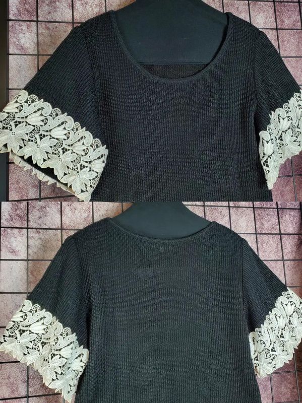 Dior Dior Summer Black Lace Short Sleeve Top 0089 Size L / US 10 / IT 46 - 3 Thumbnail