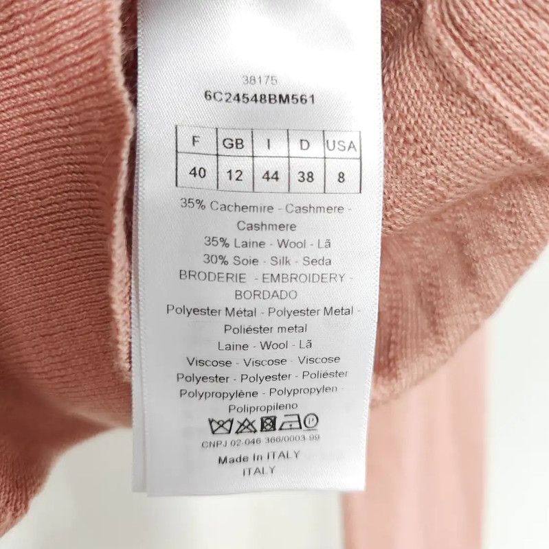 Dior Dior Pink Cashmere Long Sleeve Sweater 0089 Size S / US 4 / IT 40 - 5 Thumbnail