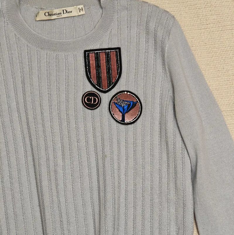Dior Dior Light Blue Wool Long Sleeve Sweater 0089 Size XS / US 0-2 / IT 36-38 - 4 Thumbnail