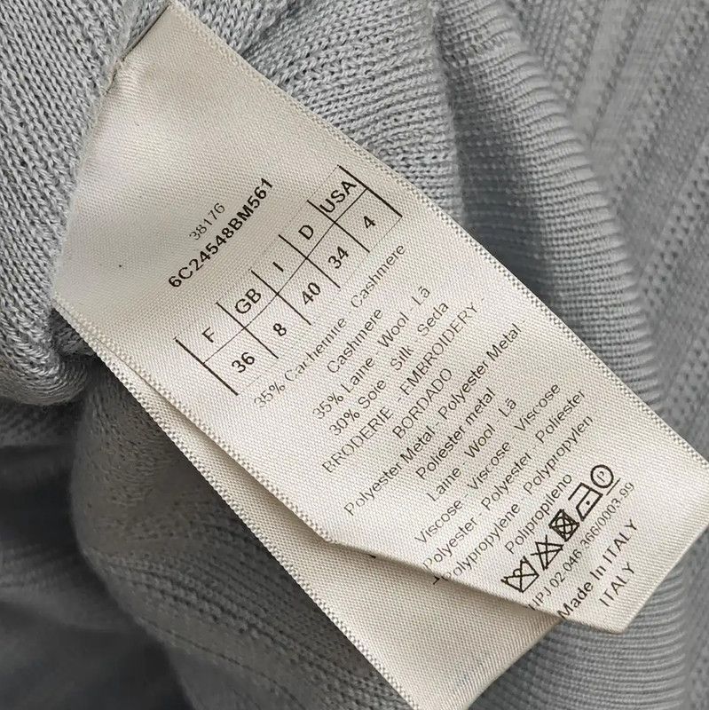 Dior Dior Light Blue Wool Long Sleeve Sweater 0089 Size XS / US 0-2 / IT 36-38 - 7 Thumbnail
