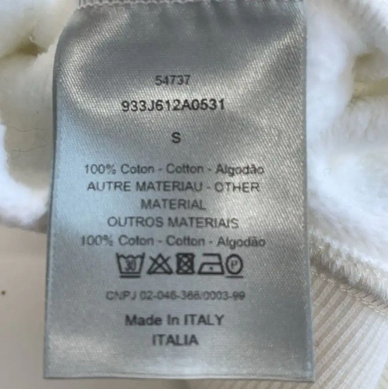 Dior Dior Women's White Cotton Sweatshirt with Bee 0089 Size S / US 4 / IT 40 - 4 Thumbnail