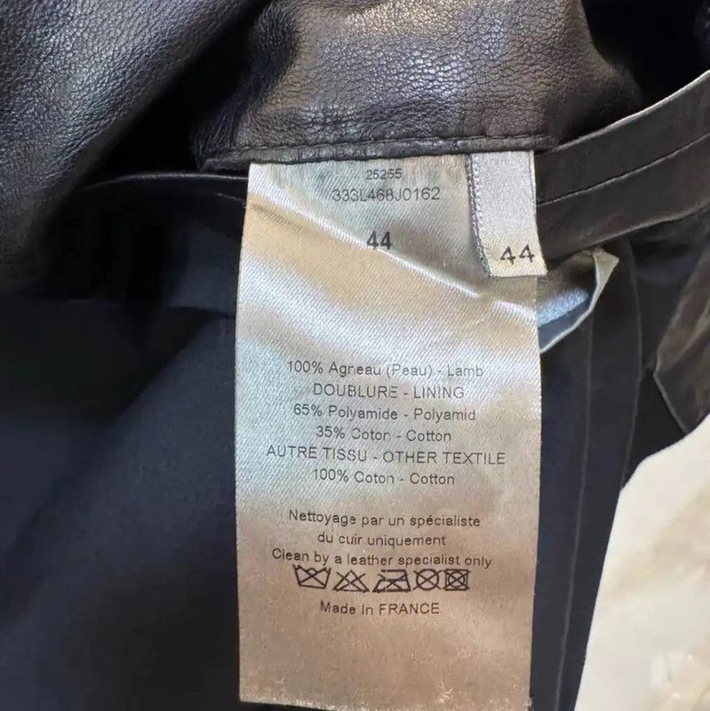 Dior Dior Black Leather Striped Jacket for Women 0089 Size XS / US 0-2 / IT 36-38 - 6 Thumbnail
