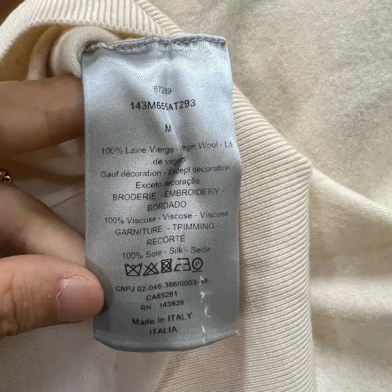 Dior Dior White Cotton Long Sleeve Pullover Sweater 0089 Size M / US 6-8 / IT 42-44 - 3 Thumbnail